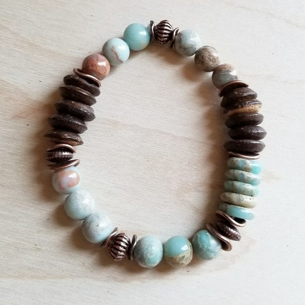 Wood and Aqua Terra Bracelet