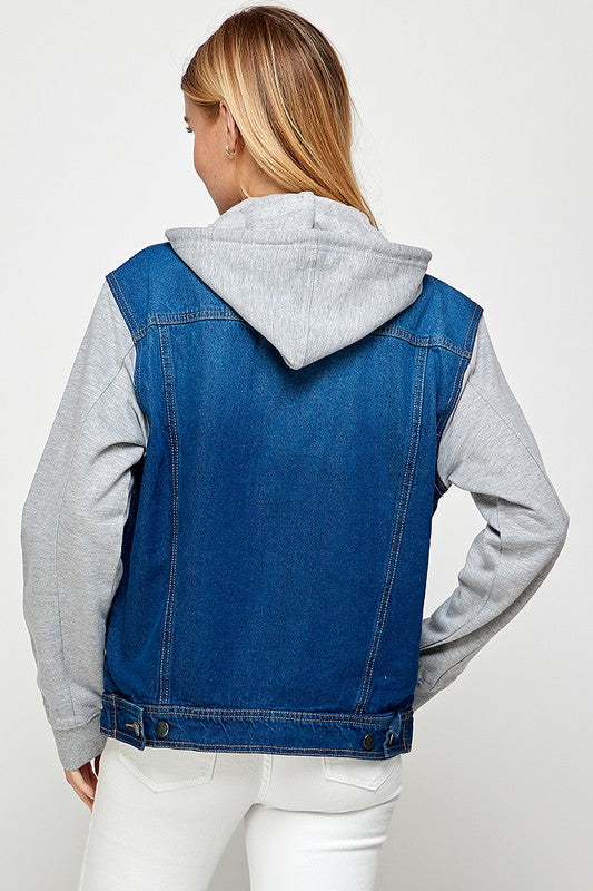 Denim Jacket with Fleece Hoodies