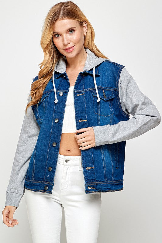 Denim Jacket with Fleece Hoodies