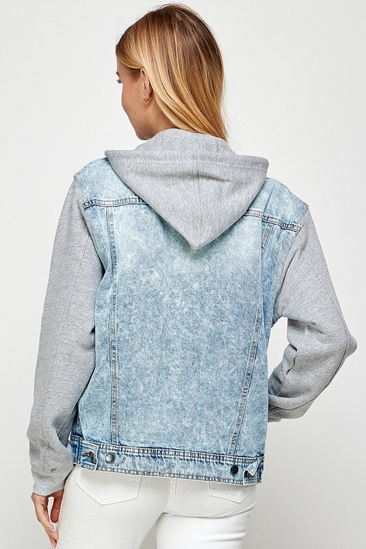 Denim Jacket with Fleece Hoodies