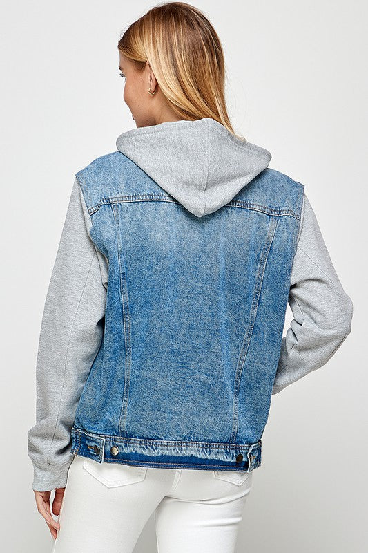 Denim Jacket with Fleece Hoodies