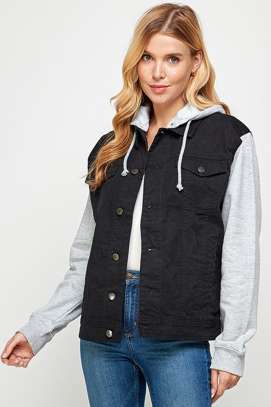 Denim Jacket with Fleece Hoodies