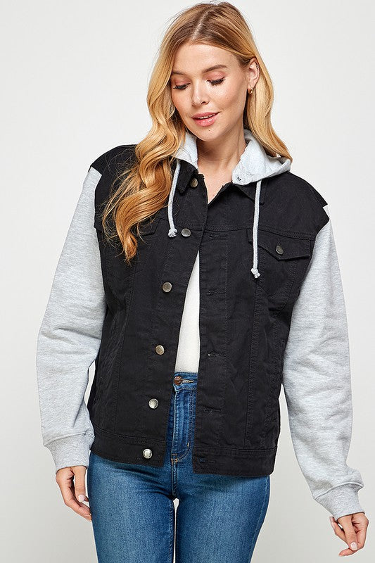 Denim Jacket with Fleece Hoodies