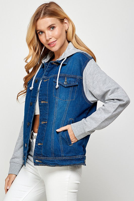 Denim Jacket with Fleece Hoodies