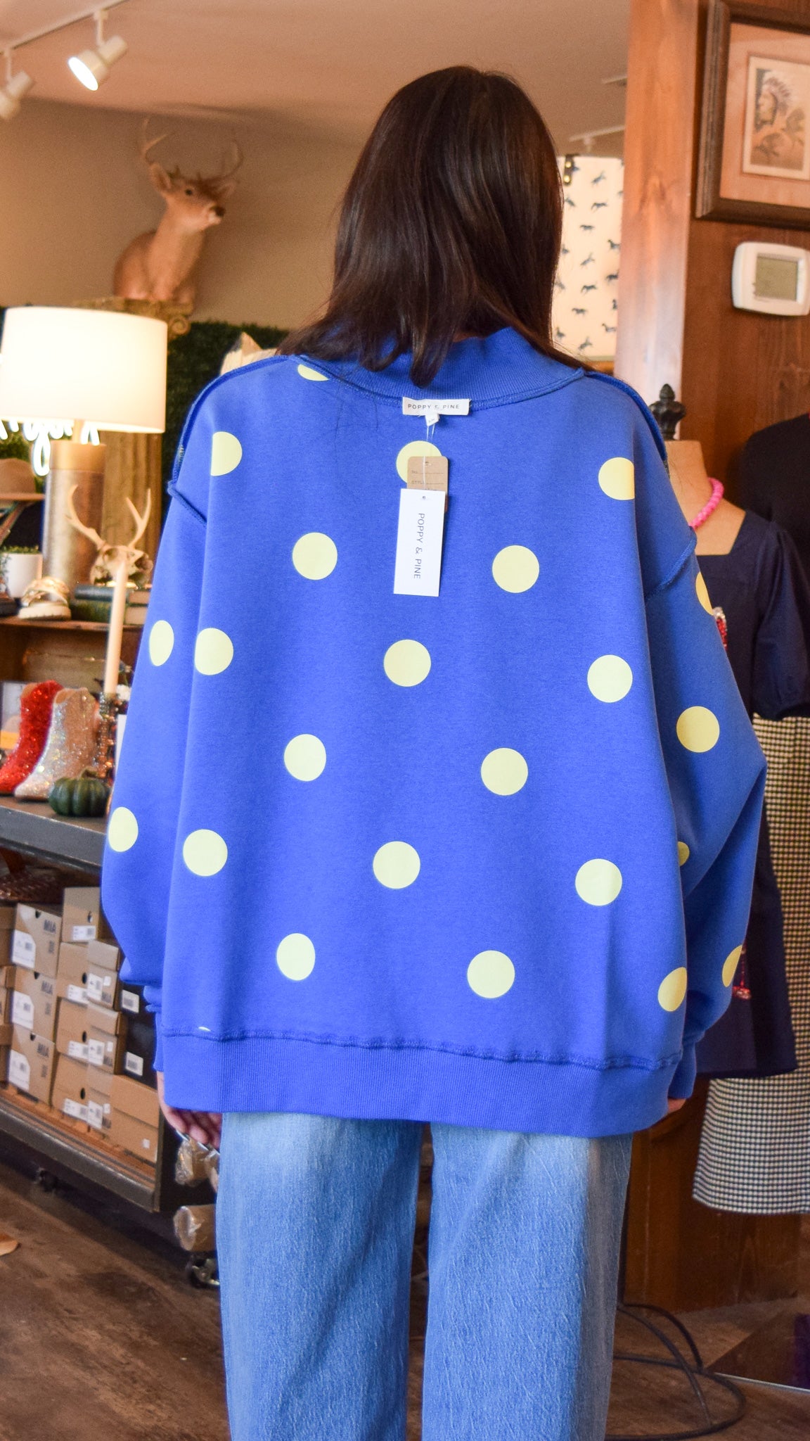 Good Things Poppy & Pine Royal Blue Reversible Mock Neck