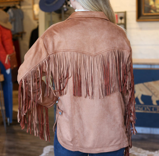 Brown Suede Fringe Jacket