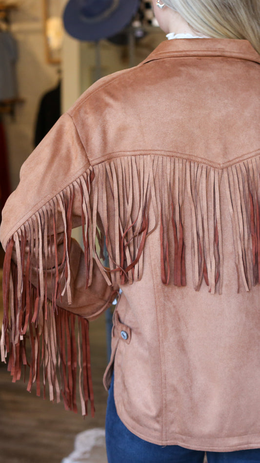 Brown Suede Fringe Jacket