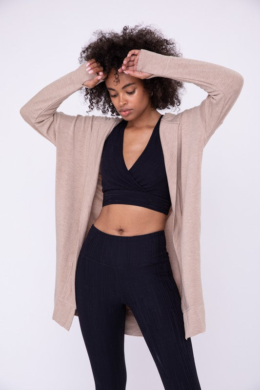 Longline Hooded Cardigan w/ Pockets