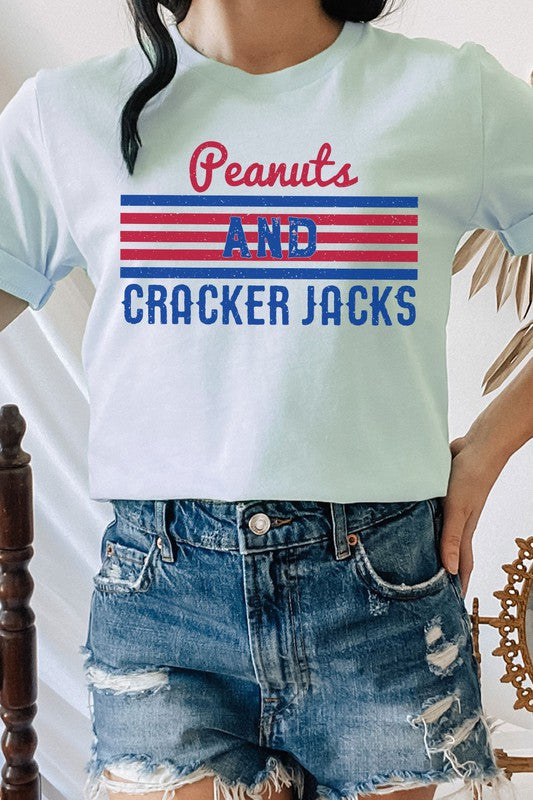 Peanuts And Cracker Jacks Baseball Graphic Tee