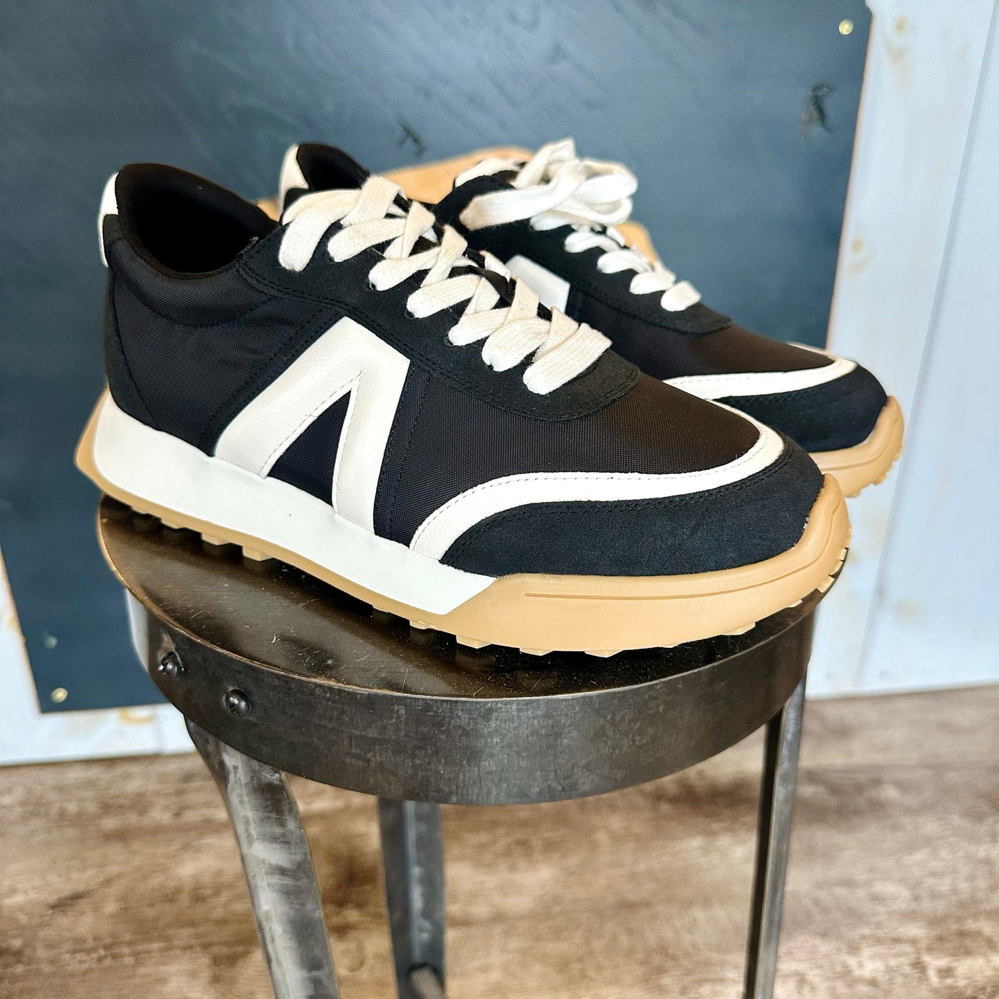 Black and White Contrast Sneakers