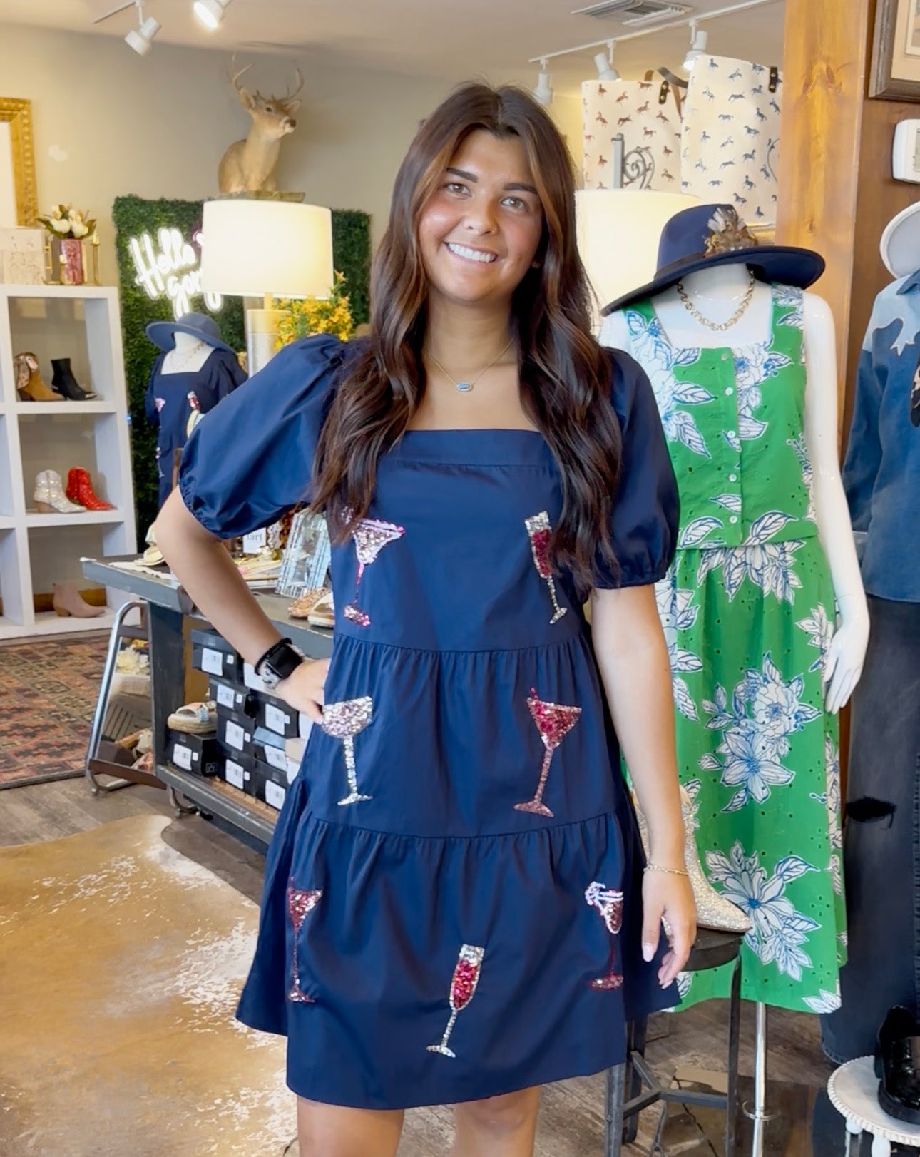 Navy Sequin Dress