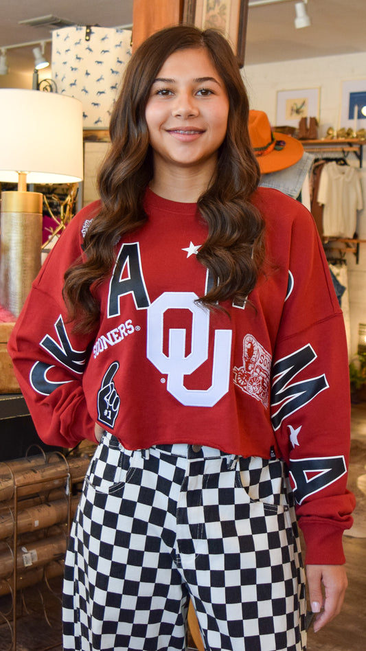 OU Sooner Cropped Sweatshirt