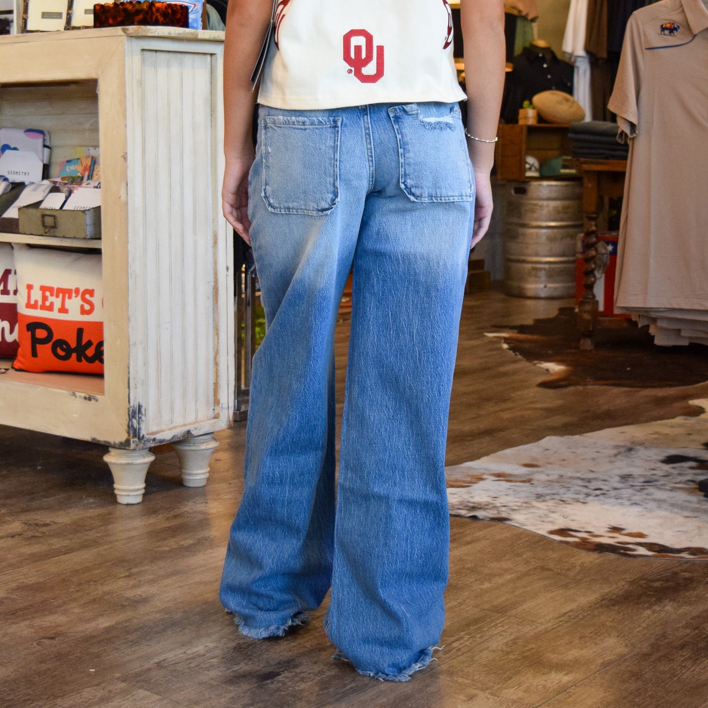 Light Wash Wide-Leg Jeans