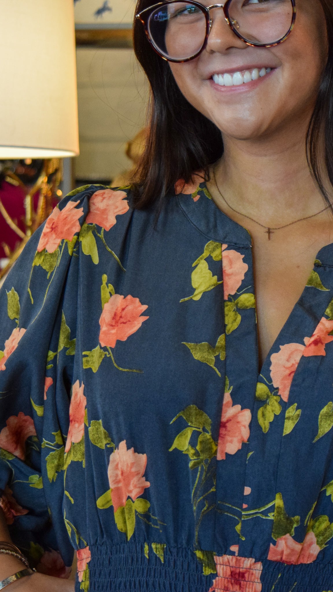 Grey floral maxi dress