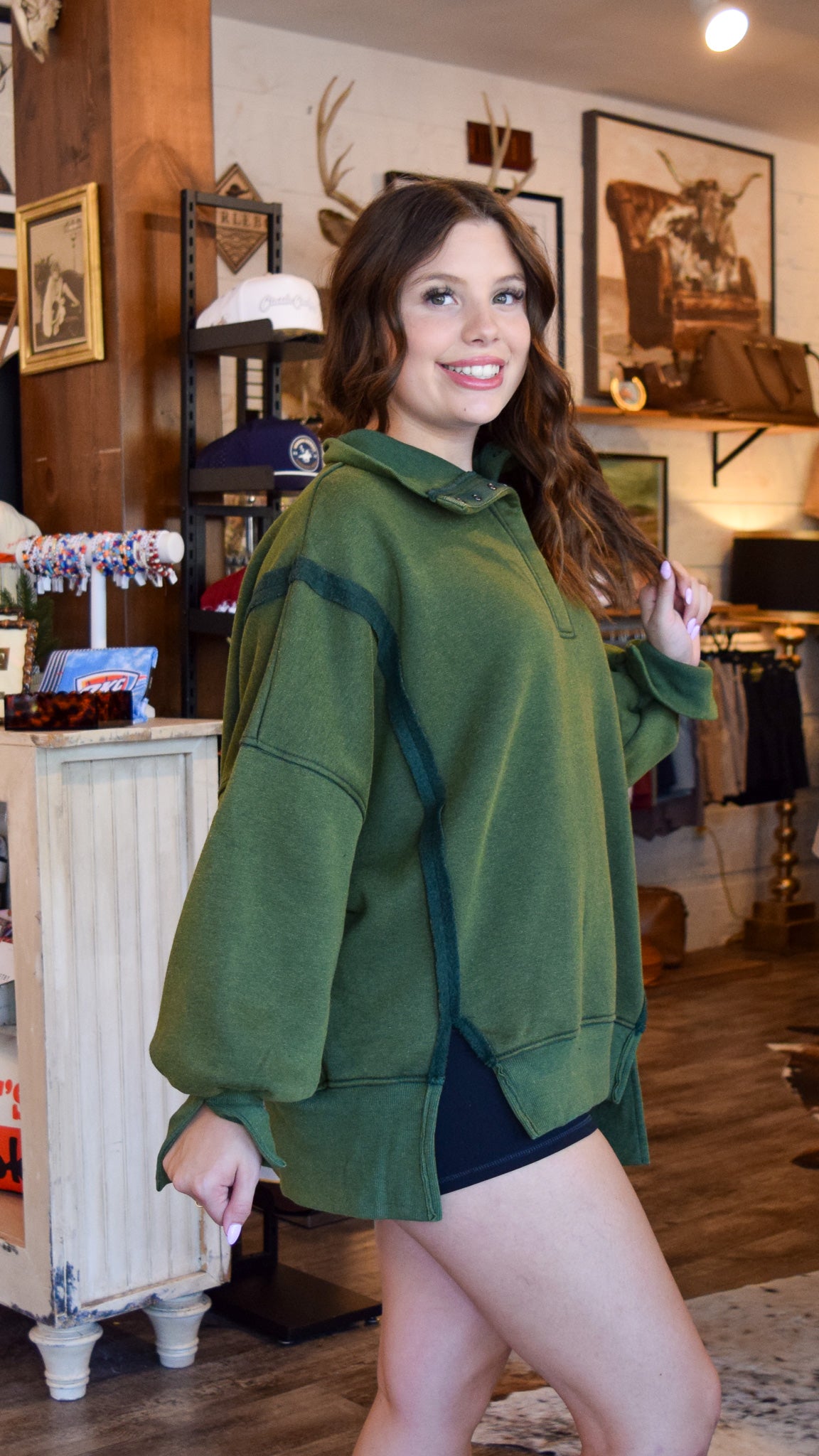 Oversized green sweater