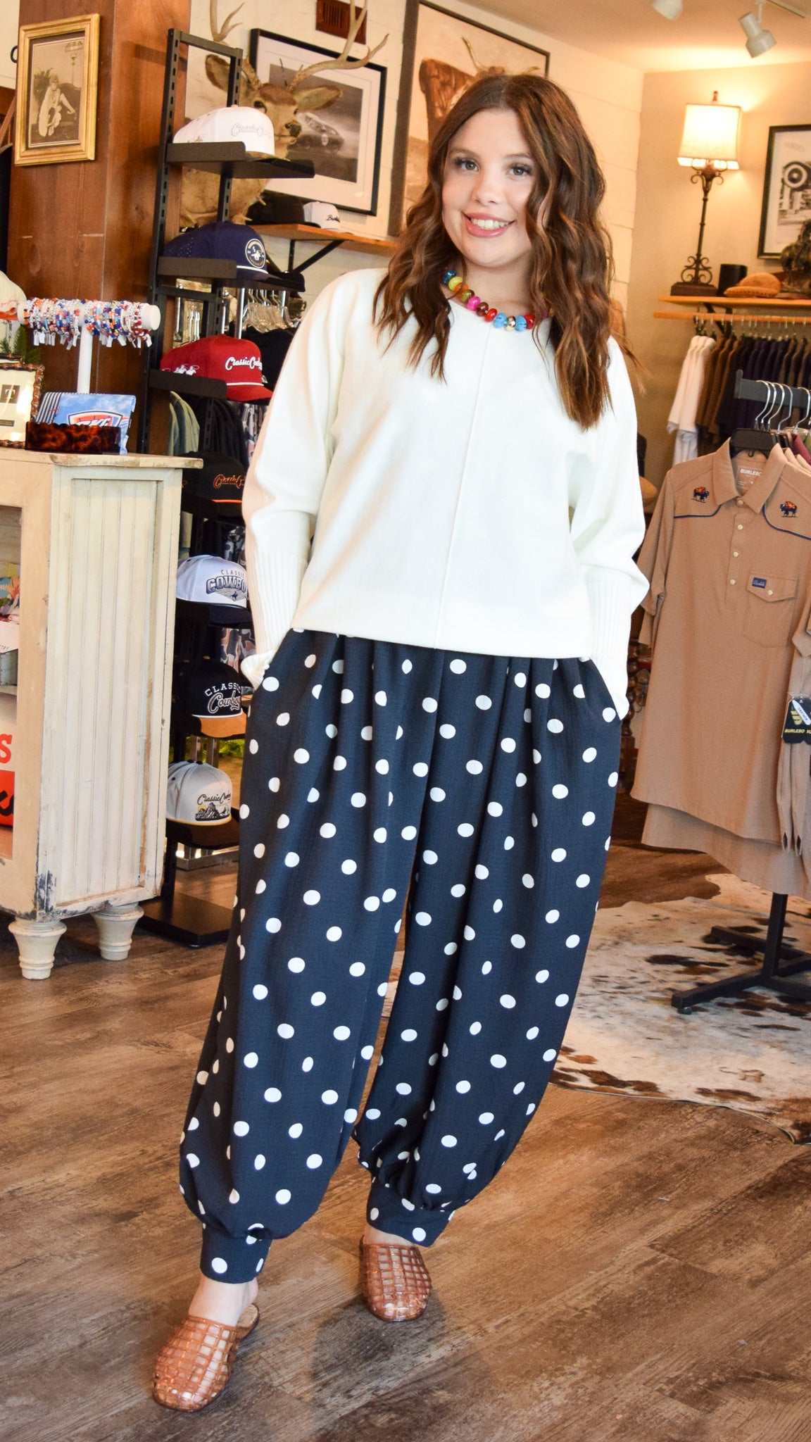 White dolman sleeve sweater