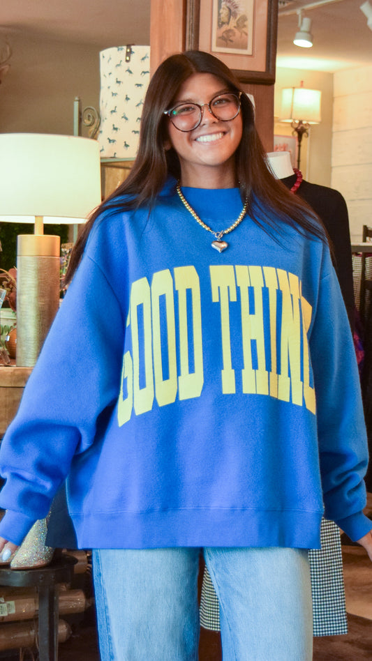 Good Things Poppy & Pine Royal Blue Reversible Mock Neck