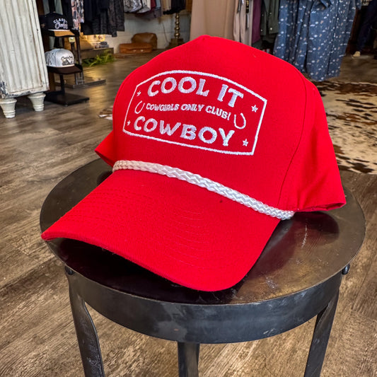 Red “COOL IT COWBOY” Trucker Hat
